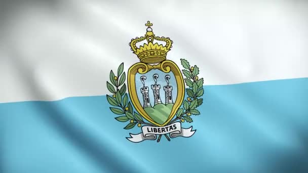 Bandera San Marino Está Agitando Animación Bandera San Marino Ondeando — Vídeos de Stock