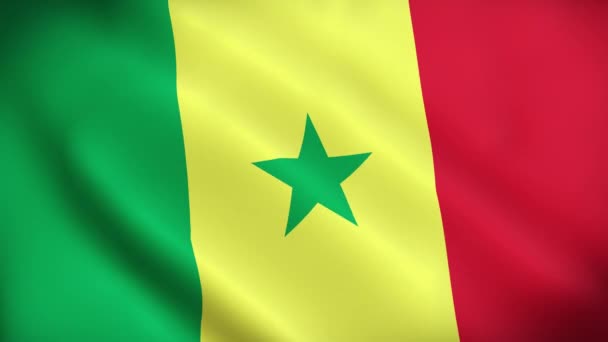 Senegal Vlajka Mávání Animace Perfektní Smyčka Video Pozadí Oficiální Barvy — Stock video