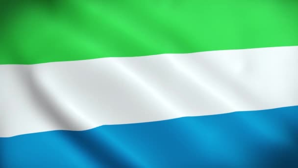 Serra Leoa Bandeira Acenando Animação Looping Perfeito Fundo Vídeo Cores — Vídeo de Stock