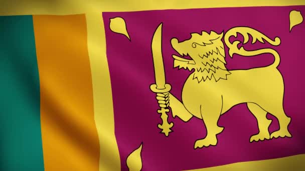 스리랑카 국기는 애니메이션을 흔들고 있습니다 바람에 흔들리는 스리랑카 스리랑카의 플래그 — 비디오