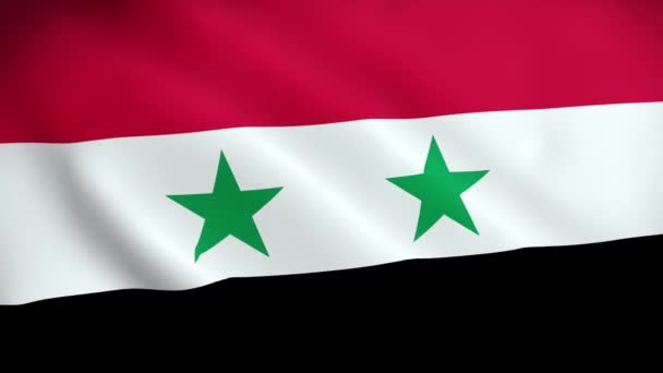 Syriens Flagga Viftar Med Animation Syriens Flagga Viftar Vinden Syriens — Stockvideo