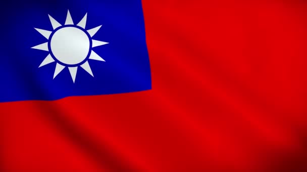 Китайская Республика Ожидании Флага Безморская Анимация Loop Государственный Флаг Китайской — стоковое видео