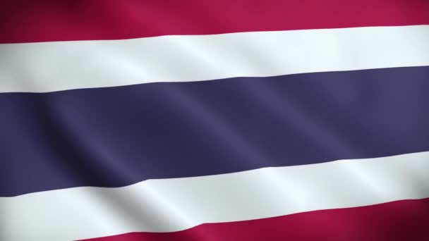 Фон Таиланда Флаг Реалистичные Размахивание Ветром Видео День Независимости Гимн — стоковое видео