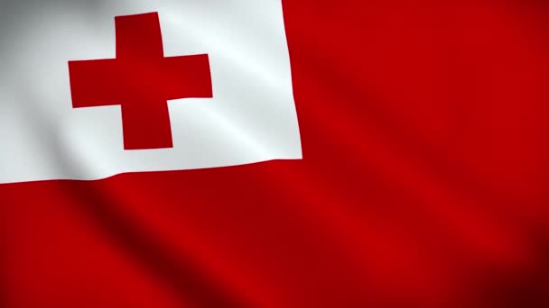 Tonga Bandera Ondeando Animación Bucle Perfecto Fondo Vídeo Colores Oficiales — Vídeos de Stock