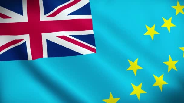 Tuvalu Bayrağı Sallama Animasyonu Mükemmel Döngü Video Arkaplan Resmi Renkler — Stok video