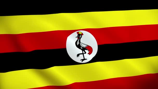 Bandera Uganda Ondeando Animación Animación Bucle Sin Costura Bandera Vídeo — Vídeos de Stock