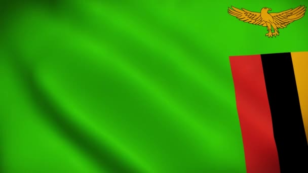 Zambia Flag Nationell Zambia Flagga Viftar Flagga Zambia Video Vinkar — Stockvideo