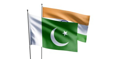 Beyaz arkaplan üzerine yazdığınız metin için kopya alanı olan Hindistan bayrağı - 3 boyutlu illüstrasyon