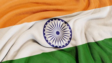 Güzel bir ipek arka planda Hindistan bayrağı.