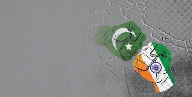 Ulusal bayraklı Hindistan haritası