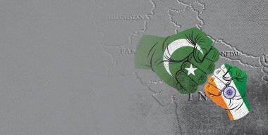 Bayrağı olan Hindistan haritası