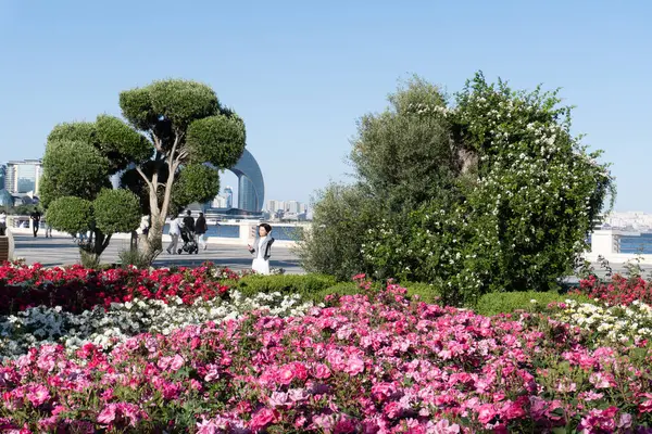 Güzel çiçeklerin manzarası