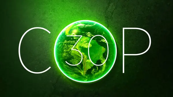 COP30 illüstrasyon. Küresel ısınma veya sürdürülebilirlik kavramı