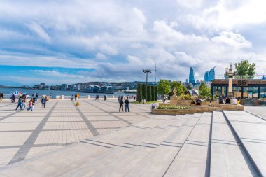 Bakü 'nün şehri. Seyahat konsepti.