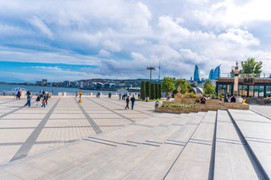 Bakü 'nün şehri. Seyahat konsepti.