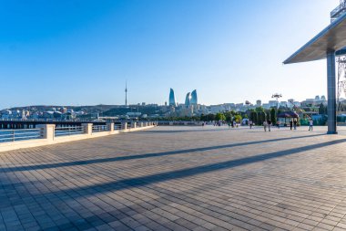 Bakü 'nün şehri. Seyahat konsepti.