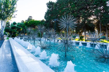 Seyahat ve tatil konsepti. Bakü, Azerbaycan.