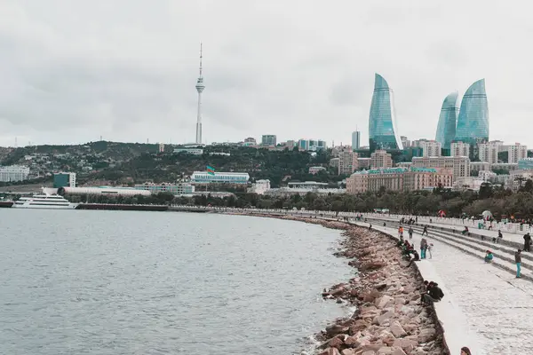 Bakü 'nün şehri. Seyahat konsepti.