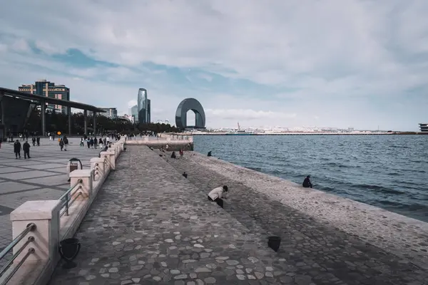 Bakü 'nün şehri. Seyahat konsepti.