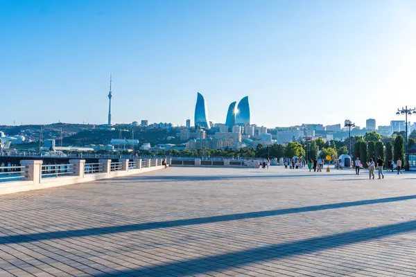 Bakü 'nün şehri. Seyahat konsepti.