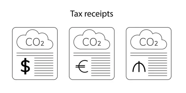 CO2 vergisi vektör illüstrasyonları makbuzu