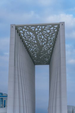 Fotoğraf, Zafer Parkı 'na yapılan bir ziyarette çekildi. Bakü, Azerbaycan.