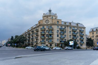 Bakü, Azerbaycan 'da şehir manzarası.