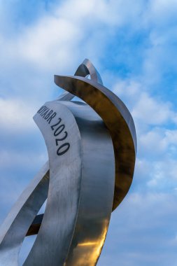 Fotoğraf, Zafer Parkı 'na yapılan bir ziyarette çekildi. Bakü, Azerbaycan.