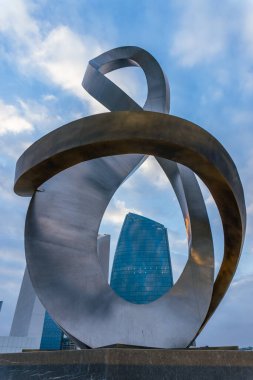 Fotoğraf, Zafer Parkı 'na yapılan bir ziyarette çekildi. Bakü, Azerbaycan.
