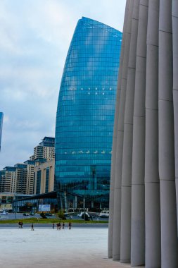 Bakü, Azerbaycan 'da şehir manzarası.