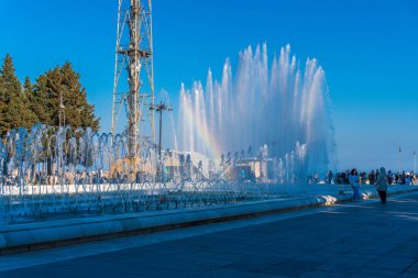 Fotoğraf Bakü, Azerbaycan 'da çekildi. Tatil ve seyahat kavramı.
