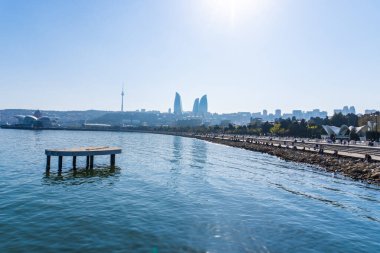 Fotoğraf Bakü, Azerbaycan 'da çekildi. Tatil ve seyahat kavramı.