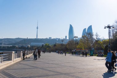 Fotoğraf Bakü, Azerbaycan 'da çekildi. Tatil ve seyahat kavramı.