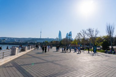 Fotoğraf Bakü, Azerbaycan 'da çekildi. Tatil ve seyahat kavramı.
