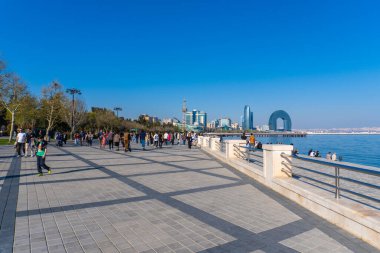 Fotoğraf Bakü, Azerbaycan 'da çekildi. Tatil ve seyahat kavramı.