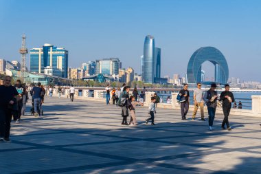 Fotoğraf Bakü, Azerbaycan 'da çekildi. Tatil ve seyahat kavramı.