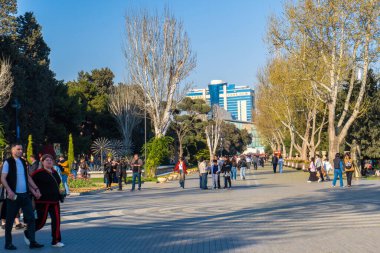 Bakü, Azerbaycan 'da şehir manzarası.
