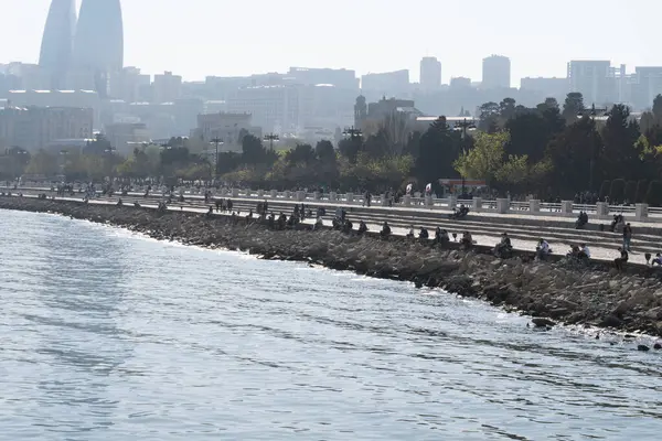 Fotoğraf Bakü, Azerbaycan 'da çekildi. Tatil ve seyahat kavramı.