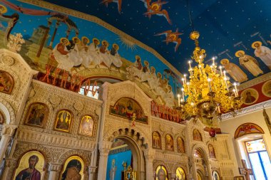 Hıristiyanlık, bir kilisede. Dini konsept fotoğraf. Bakü, Azerbaycan.