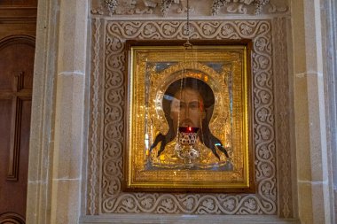 Hıristiyanlık, bir kilisede. Dini konsept fotoğraf. Bakü, Azerbaycan.