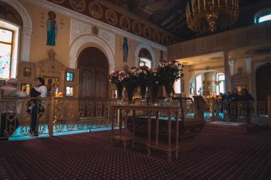 Hıristiyanlık, bir kilisede. Dini konsept fotoğraf. Bakü, Azerbaycan.