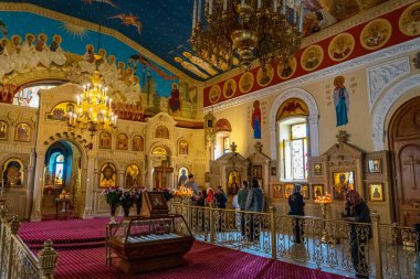 Hıristiyanlık, bir kilisede. Dini konsept fotoğraf. Bakü, Azerbaycan.