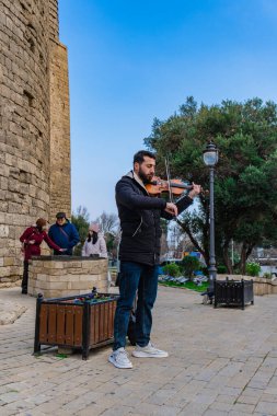 Fotoğraf Eski Şehir 'de (Icherisheher) çekilmiştir. Bakü, Azerbaycan.