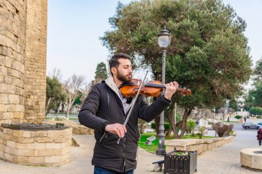 Fotoğraf Eski Şehir 'de (Icherisheher) çekilmiştir. Bakü, Azerbaycan.