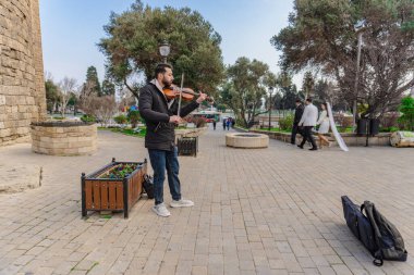 Fotoğraf Eski Şehir 'de (Icherisheher) çekilmiştir. Bakü, Azerbaycan.