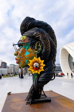 Heydar Aliyev Merkezi 'ne yaptığımız tatil ziyaretinden anılar geziyor. Bakü, Azerbaycan.