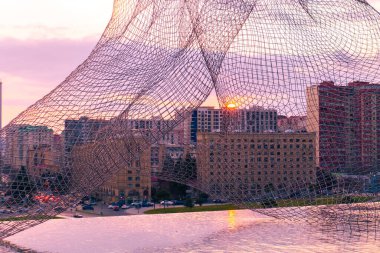 Heydar Aliyev Merkezi 'ne yaptığımız tatil ziyaretinden anılar geziyor. Bakü, Azerbaycan.