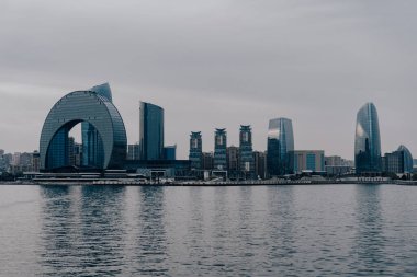 Bakü 'nün muhteşem şehir manzarası.