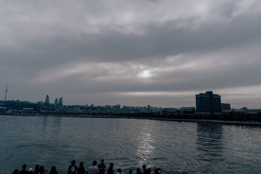 Bakü 'nün muhteşem şehir manzarası.