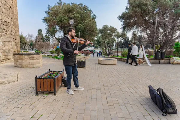 Fotoğraf Eski Şehir 'de (Icherisheher) çekilmiştir. Bakü, Azerbaycan.